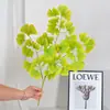 Planta Verde Artificial Folha de Ginkgo Ornamento de Decoração para Casa Galho de Árvore Falso Decoração Floral Engenharia de Jardim Paisagismo Adereço para Fotografia
