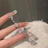 Pulsera de circonita con flor de trébol de alta versión s925, estilo francés, ligera, de lujo, elegante, combinable con todo, para mujer, otoño, nueva