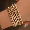 Joias Europeias e Americanas de Venda Quente Transfronteiriça Versátil Conjunto de Pulseiras de Contas Feitas à Mão Pulseira Elástica Geométrica Ccb Pulseira