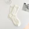 Calcetines blancos de felpa para mujer primavera y verano calcetines finos de malla de algodón sin costuras calcetines de encaje calados calcetines dulces de tubo JK