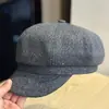 Sombrero de Pedrería Japonés para Mujer de Ala Ancha Hace que la Cara Parezca Más Pequeña Sombrero Octagonal Otoño Nuevo Elegante Versátil Sombrero de Pintor Boina