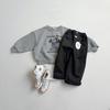 Ropa Infantil Estilo Coreano 2025 Otoño Nuevo Estilo Sudaderas para Hombre y Mujer Algodón Suave Lindo Dibujos Animados Hombro Caído Estilo Chaqueta Moderno