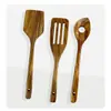 Juego de Utensilios de Cocina de Madera Transfronterizo Mango Redondo de Madera Chancla Teca Espaguetis Espaguetis Cuchara Mezcladora de Mango Largo Pala para Freír Cocina