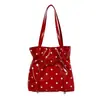 Bolso de mano tipo cubo versátil de lunares estilo coreano, estilo simple para el día a día, para mujer, alto atractivo estético, femenino, moderno, para llevar al hombro y cruzado