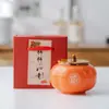 Todo va bien Tarro de caqui tarro de caramelo sellado de cerámica mini tarro de té decoración creativa para inauguración de casa tarro de aromaterapia