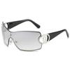 Gafas de sol de metal con montura grande de tendencia europea y americana, estilo Y2K, gafas de sol de un solo cuerpo sin montura personalizadas, gafas modernas vintage