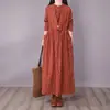 Vestido Largo Casual con Cinturón de Lazo Estampado Floral Artístico Retro Nuevo Otoño 2026