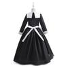 Novo Vestido Cosplay Wednesday Addams Preto para Crianças Vestido de Tecido Forjado Fantasia Dia das Crianças