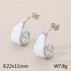 Pendientes sencillos de colores brillantes retro estilo Hong Kong, pendientes Joker, pendientes de acero inoxidable al por mayor, joyería de alta gama para mujer