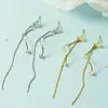 Pendientes de Mariposa Elegantes y de Moda para Rostros Redondos, Pendientes Largos Colgantes para Mujer, Modernos y Populares, Súper de Hada, Adelgazantes, Femeninos, Exquisitos Accesorios para Orejas