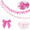 Guirnalda de Cinta de Lazo Estilo Ballet Set de Decoración para Fiesta de Cumpleaños Lazo Colgante de Lazo