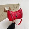Bolso bandolera sencillo de estilo fresco para mujer, novedad de verano 2024, con cadena de cuadros de diamantes a la moda, bolso bandolera de hombro combinable.