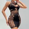 Benqian Lencería Sexy Estilo Europeo y Americano Portafalda Princesa Body de Malla Hueca Elástico Alto Ropa de Noche Sexy Yd6641