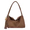 Bolsa de mão retrô transfronteiriça para mulheres 2026 novo modelo simples de camurça para o dia a dia com alça de ombro bolsa tote vintage fashion