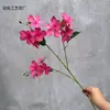 Filme de simulação pequena jasmim 3 cabeças Hemerocallis lírio layout de auditório de casamento adereços fileira de flores decoração adereços de fotografia hidratante