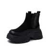 Novas Botas Martin de Solado Grosso Maillard Outono e Inverno Botas Curtas Retro de Bico Largo Moda Tendência Cool Casual Botas de Couro Femininas Atacado
