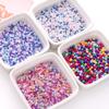 Cuentas de arroz pequeñas de vidrio de color dopamina de 2 mm, hechas a mano, accesorios de bricolaje, pulsera de cuentas a mano, cuentas dispersas, lote mixto a la venta