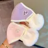 Máscara Cálida y Orejeras Integradas para Niños Otoño e Invierno Niños y Niñas Kuromi Antihielo y Viento Frío Máscara de Felpa Engrosada