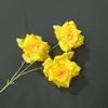 Flor de simulação três cabeças rosa diamante fábrica direta alta qualidade nova flor canteiro de flores flor de casamento flor material de flor essencial
