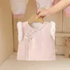 Chaleco floral para bebé niña, Ropa exterior acolchada, Lindo estilo invernal, Cálido y protege la barriga, Engrosado para el calor