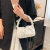 Bolsa Pequena Decorativa com Laço, Bolsa de Mão/Ombro Plissada Estilo Doce e Fashion, Bolsa Pequena Transversal Simples e Elegante, Versátil
