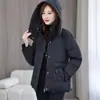 Chaqueta de Algodón Gruesa y Cálida Nueva de Invierno para Mujer, Corta, Estilo Coreano, con Capucha Desmontable, Chaqueta Holgada Acolchada de Algodón