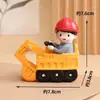Decoración de Pastel Excavadora Bulldozer Excavadora Vehículo de Construcción Excavadora Infantil Señal de Bloqueo Vial Señal de Tráfico Decoración