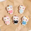 Funda para teléfono de gato de cuerpo entero de dibujos animados brillante, pegamento de crema de resina para manualidades, colgante para goma de pelo, pegatina para vaso de agua, parche para pinza de pelo al por mayor