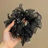 Goma para el pelo con estampado estilo Academia Melard para mujer, scrunchie de satén con malla de estampado de leopardo vintage, banda elástica de alta elasticidad y duradera