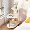 Prateleira de Armazenamento de Mesa de Cabeceira, Pequeno Armário de Madeira Maciça para Apartamentos de Aluguel, Uso Doméstico Moderno Minimalista, Armário de Mesa de Cabeceira Ultra-Estreito Simples para Quarto