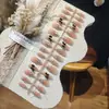 Unhas Postiças 30 Peças Inteiras T131/S282 Fragrância Elegante Gradiente Médio Temperamento Iluminador Puro Desejo Adesivos de Unha Olho de Gato