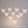 Novo Adereço de Casamento Lâmpada Pendente Borboleta Luminosa LED Lâmpada Pendente de Teto em Acrílico Decoração de Casamento Lâmpada Pendente