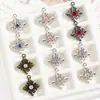 Colgante de Encaje de Flor de Iris Hueco Vintage de Aleación Materiales para Collares Pendientes Charms Accesorios de Bolsos Hechos a Mano DIY