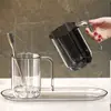 Taza para Cepillarse los Dientes Resistente a la Suciedad Diseño Original Simple Mango Transparente Taza para Cepillarse los Dientes Arte Grado Alimenticio Mascota Resistente al Calor Taza para Enjuague Bucal