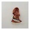 Cachecol infantil de renda estilo coreano, cachecol de tricô macio e aconchegante, à prova de vento e versátil, cachecol de novo estilo delicado para meninas