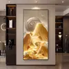 Arte de Pared Moderno de Lujo Ligero para Sala de Estar y Pasillo con un Toque de Alta Gama, Pintura para Puerta de Entrada con Motivo de Montaña para una Sensación de Estabilidad, Pintura Decorativa para Vestíbulo