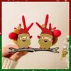 Diadema Luminosa Navideña de Dibujos Animados Pinzas para el Cabello Diadema Dulce Linda de Astas Ambiente Pinzas de Felpa para el Cabello para Niños