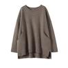 Suéter de Cashmere 2026 Outono e Inverno Novo Feminino Gola Redonda Pulôver Solto Tamanho Grande Estilo Curto Slim Casual Suéter de Tricô