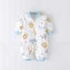 Macacão Sem Pé Para Bebê Primavera e Outono Recém-Nascido Manga Longa Roupa de Escalada Harper Algodão Penteado Roupas Estampadas para Recém-Nascido