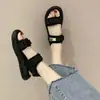 Sandalias Romanas de Suela Gruesa de Verano Estilo Hada para Mujer Vacaciones en la Playa Ropa de Exterior Zapatos de Playa Estudiante Planos Antideslizantes Versátiles