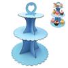 Soporte para pastel de papel de tres niveles para fiesta de cumpleaños, decoración creativa para bandeja de pastel, caricatura de sirena, boda, mesa de postres
