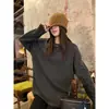 2830 # Camisa Base Lisa Cepillada Ayi para Mujer, Nueva Camiseta de Manga Larga Holgada de Otoño