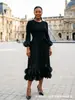 Miyake Moda Plus Size de Alto Padrão para Comércio Exterior Transfronteiriço Africano e Europeu/Americano Vestido de Manga Sino com Detalhes Circulares