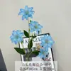 5 Lirios Artificiales de Doble Pétalo Impresos en 3D Decoración de Boda Flores Artificiales Decoración del Hogar Adornos Ramo