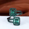 Anel Rongxing de Aro Duplo Vazado Transfronteiriço para Furar Dedo Anel de Dedo Festa à Noite Brilhante Acessórios Femininos Moda Anel Versátil