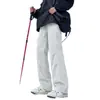 Calças masculinas impermeáveis com forro de fleece para outono e inverno, calças de trabalho largas e retas, tendência para atividades ao ar livre, calças casuais grossas
