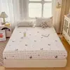 Algodão Puro Classe A Lavável Estilo Fresco Lençol de Elástico Peça Única Protetor de Colchão Desenho Animado Cobertura Total Cama Infantil Fofa Sarja Cobertura de Cama
