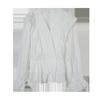 Blusa Franzida Francesa para Mulheres Moda Primavera 2023 Top Fresco e Respirável Camisa Branca de Manga Longa com Mangas Bufantes