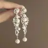 Pendientes Franceses de Pétalos Dulces con Borlas Largas para Mujer Pendientes de Diseño Nicho Pendientes Estilo Viaje y Vacaciones Forma de Flor