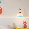 Lámpara Colgante de Noche Color Crema Estilo Francés Dopamina Memphis Colorida Lámpara Colgante para Habitación Infantil Lámpara Colgante de Cristal para Barra